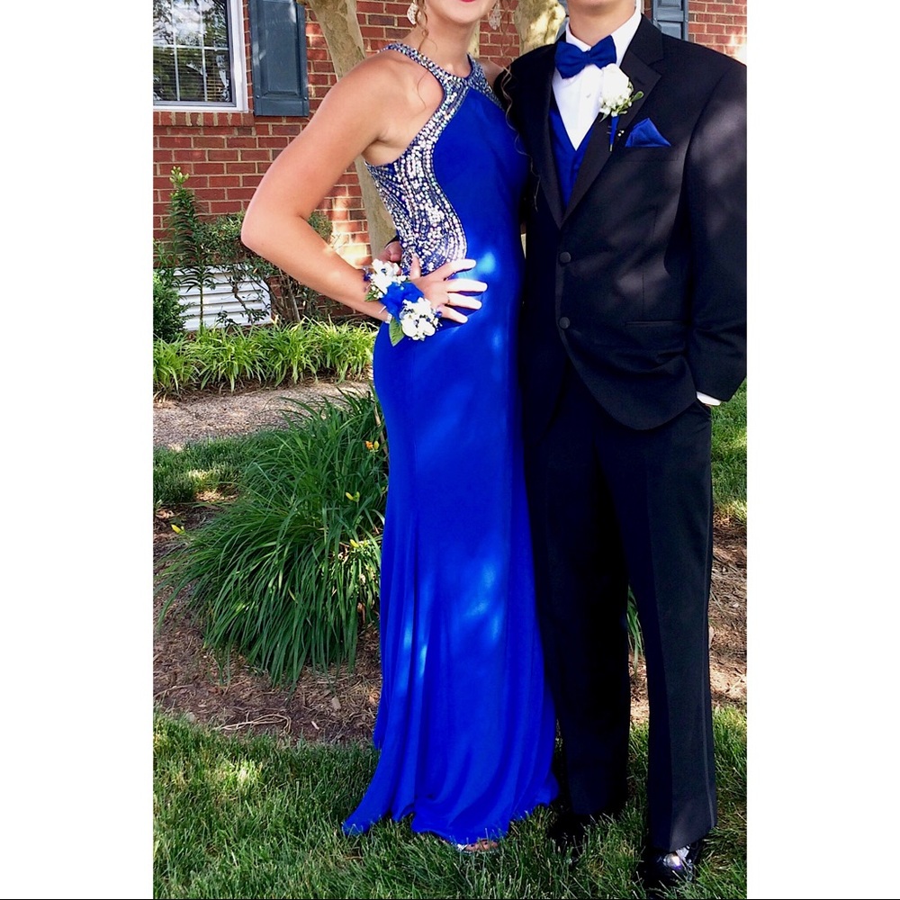 Royal Blue Sequence Prom Dress